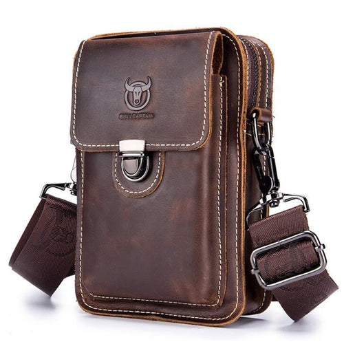 Genuine Leather Men's Multifunctional Phone Shoulder Bag
