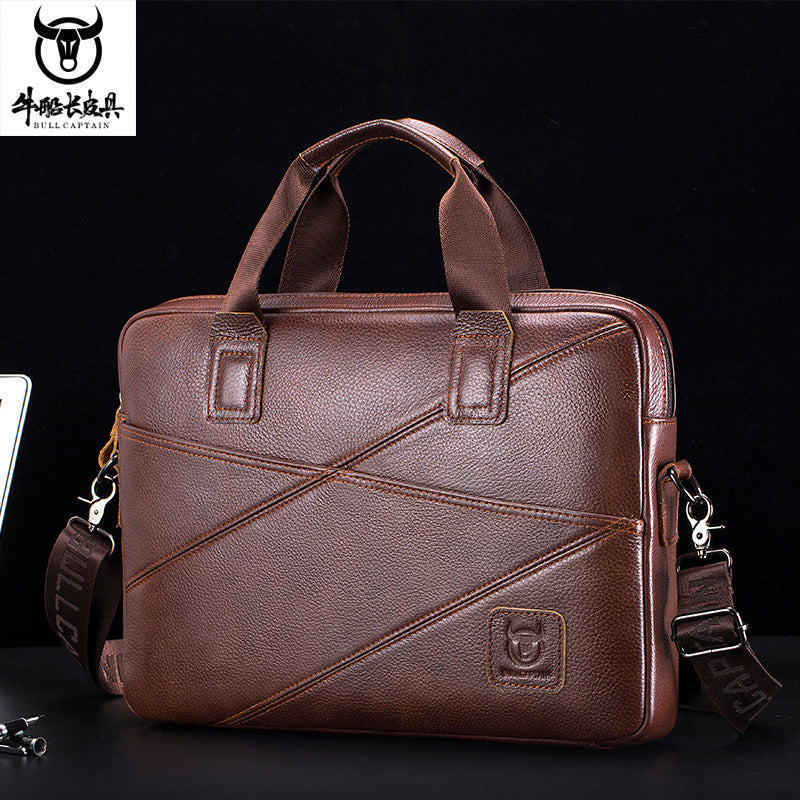 Men's Genuine Leather Briefcase and Shoulder Bag