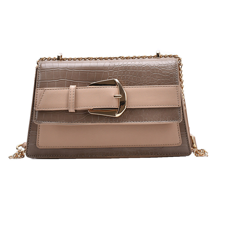 Korean Style Small Stone Grain Chain Messenger Bag