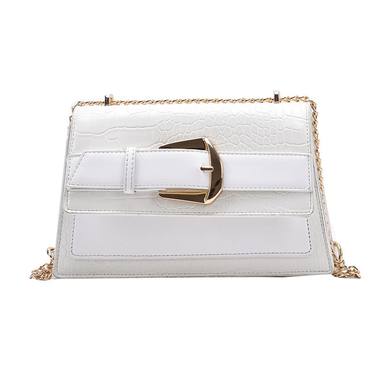 Korean Style Small Stone Grain Chain Messenger Bag